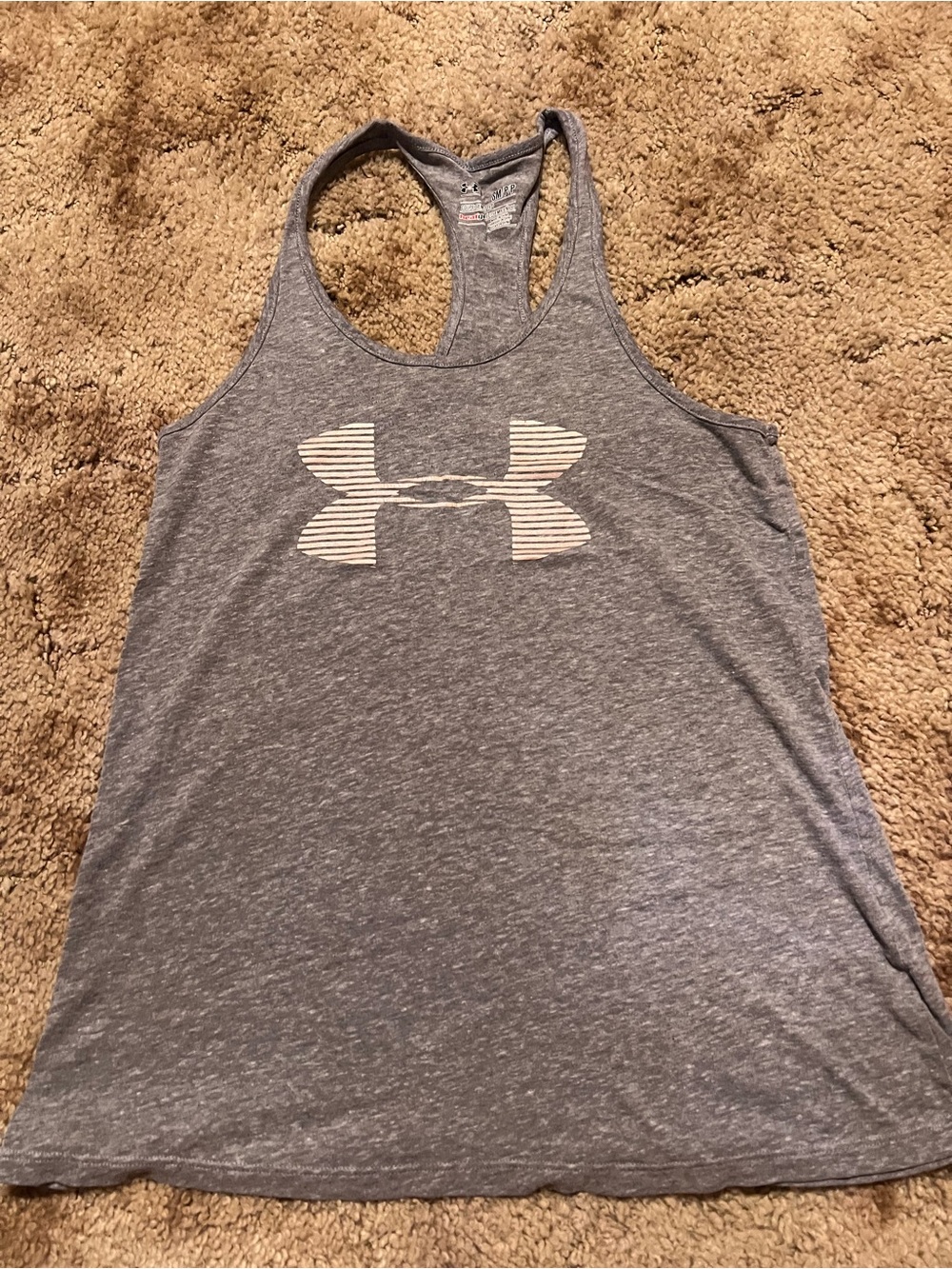 Under Armour Gray Racerback Logo Tank